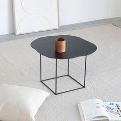 FURNIFIED Side Table Delphine Black Metal 60cm