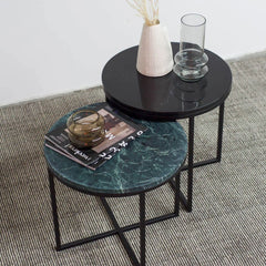 FURNIFIED Side Table Margaux Green Marble