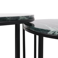 FURNIFIED Side Table Margaux Green Marble