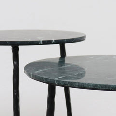 FURNIFIED Side Table Mauritz Green Marble