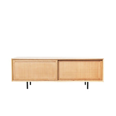 FURNIFIED TV Cabinet Oskar Oak Natural Rattan 150cm