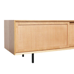 FURNIFIED TV Cabinet Oskar Oak Natural Rattan 150cm