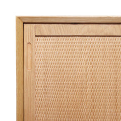 FURNIFIED TV Cabinet Oskar Oak Natural Rattan 150cm