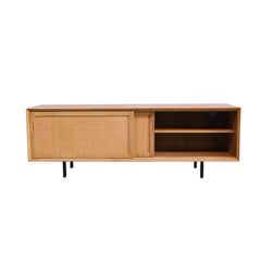 FURNIFIED Sideboard Oskar Oak Rattan 150cm