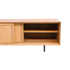 FURNIFIED Sideboard Oskar Oak Rattan 150cm