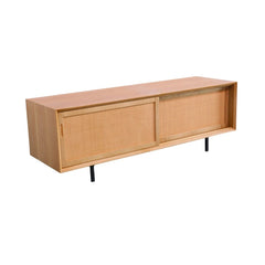 FURNIFIED Sideboard Oskar Oak Rattan 150cm