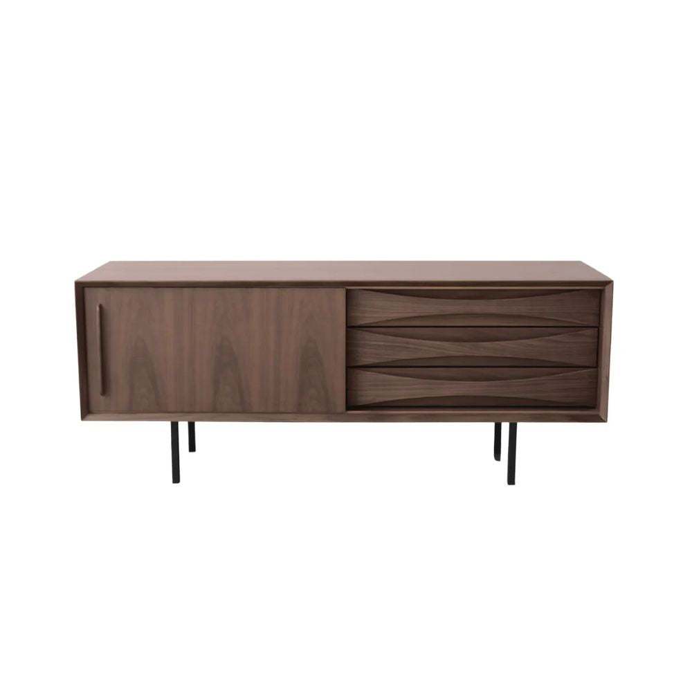 FURNIFIED Oskar TV Cabinet With Drawers Walnut 140cm