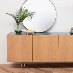 FURNIFIED Sideboard Pisa Marble Oak 200cm