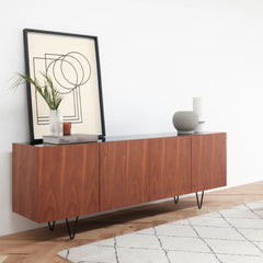 FURNIFIED Dresser Pisa Marble Walnut 200cm