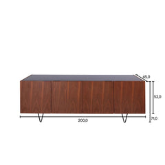 FURNIFIED Dresser Pisa Marble Walnut 200cm