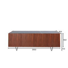 FURNIFIED Dresser Pisa Marble Walnut 200cm