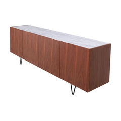 FURNIFIED Dresser Pisa Marble Walnut 200cm