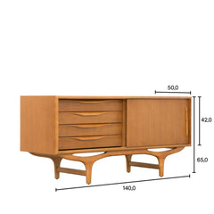 FURNIFIED Dresser Josephine Teak 140cm