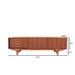 FURNIFIED Sideboard Josephine Teak 210cm