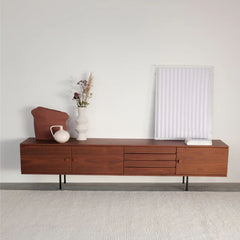 FURNIFIED Sideboard Vintage Walnut 240cm