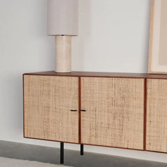 FURNIFIED Sideboard Mark 4 Rattan Doors Walnut 200cm