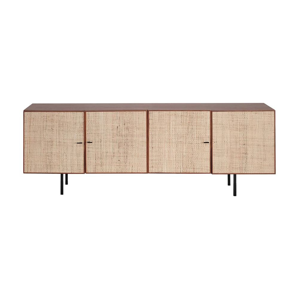 FURNIFIED Sideboard Mark 4 Rattan Doors Walnut 200cm