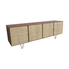 FURNIFIED Sideboard Mark 4 Rattan Doors Walnut 200cm