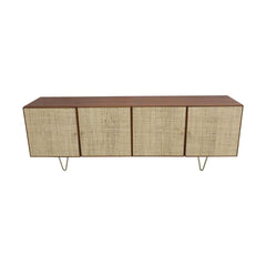 FURNIFIED Sideboard Mark 4 Rattan Doors Walnut 200cm