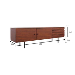 FURNIFIED TV Sideboard Calvin Walnut 165cm