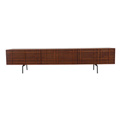 FURNIFIED Sideboard Dunkirk 3 Doors Walnut 165cm