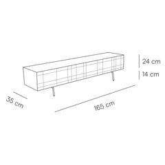 FURNIFIED Sideboard Dunkirk 3 Doors Walnut 165cm