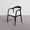 FURNIFIED Dining Chair Muret White Terry Fabric Black Oak
