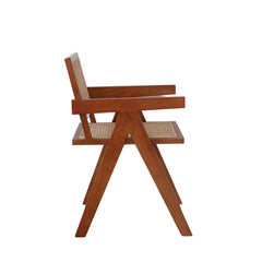 FURNIFIED Ambazac Dining Chair With Armrest Walnut