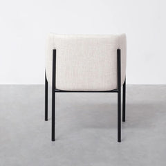 FURNIFIED Dining Chair Royan White Fabric