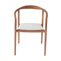 FURNIFIED Dining Chair Dubbo Walnut White Terry Cushion