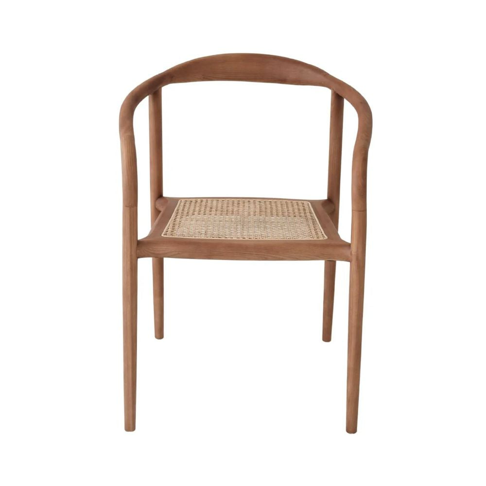 FURNIFIED Dining Chair Dubbo Rattan Walnut