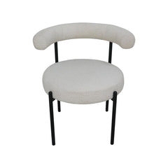 FURNIFIED Dining Chair Brest White Terry Fabric