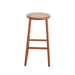 FURNIFIED Bar Stool Amiens Walnut Rattan 76cm