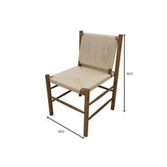 FURNIFIED Dining Chair Charly Walnut Natural Rattan