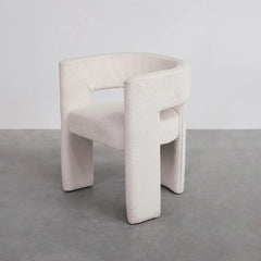 FURNIFIED Dining Chair Accent White Terry Fabric