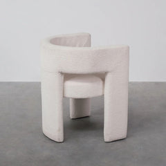 FURNIFIED Dining Chair Accent White Terry Fabric