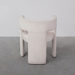 FURNIFIED Dining Chair Accent White Terry Fabric