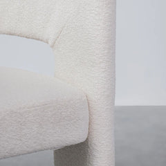 FURNIFIED Dining Chair Accent White Terry Fabric