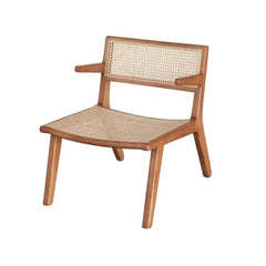 FURNIFIED Low Dining Chair Challans Walnut Rattan