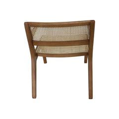 FURNIFIED Low Dining Chair Challans Walnut Rattan