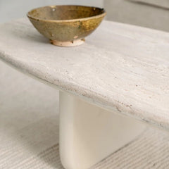 FURNIFIED Ido Coffee Table Travertine 165cm