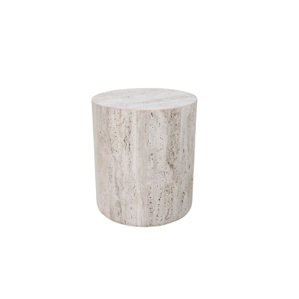 FURNIFIED Dax Coffee Table Travertine 45cm