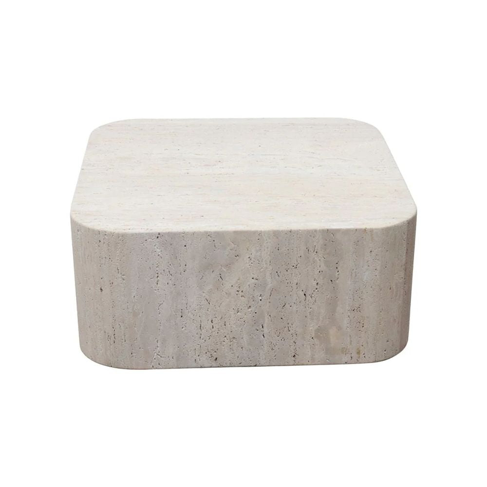 FURNIFIED Alba Coffee Table Travertine 80cm