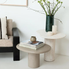 FURNIFIED Side Table Canberra Microskin 60cm