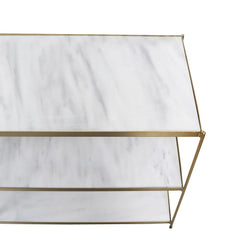 FURNIFIED Console Table White Marble 150cm