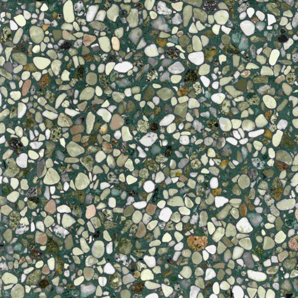 FURNIFIED Bathroom Tiles Green Terrazzo 40x40cm