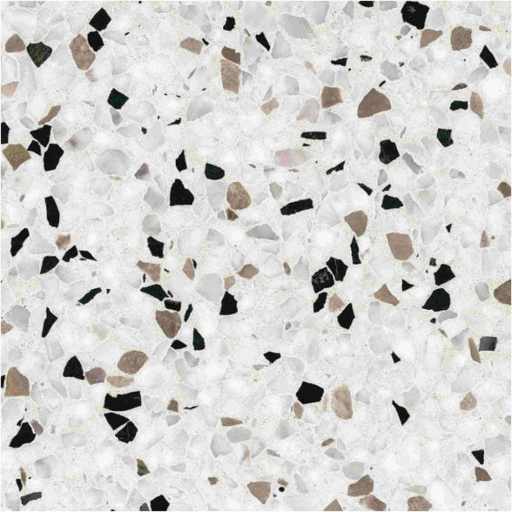 FURNIFIED Bathroom Tiles White Brown Terrazzo 40x40cm