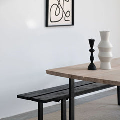 FURNIFIED Bench Lex Black Wood 240cm