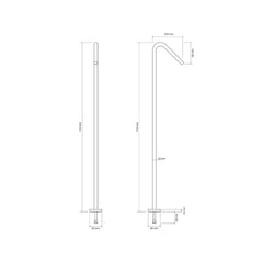 FURNIFIED Freestanding Bath Tap Metal 114cm