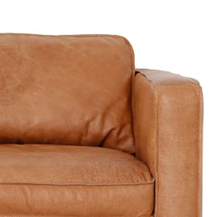 FURNIFIED Sofa Gordon 3 Seaters Cognac Leather